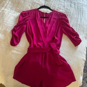 Amanda Uprichard Fuchsia Wrap Jumpsuit